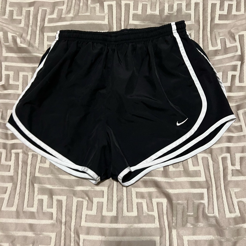 Nike black and white running shorts